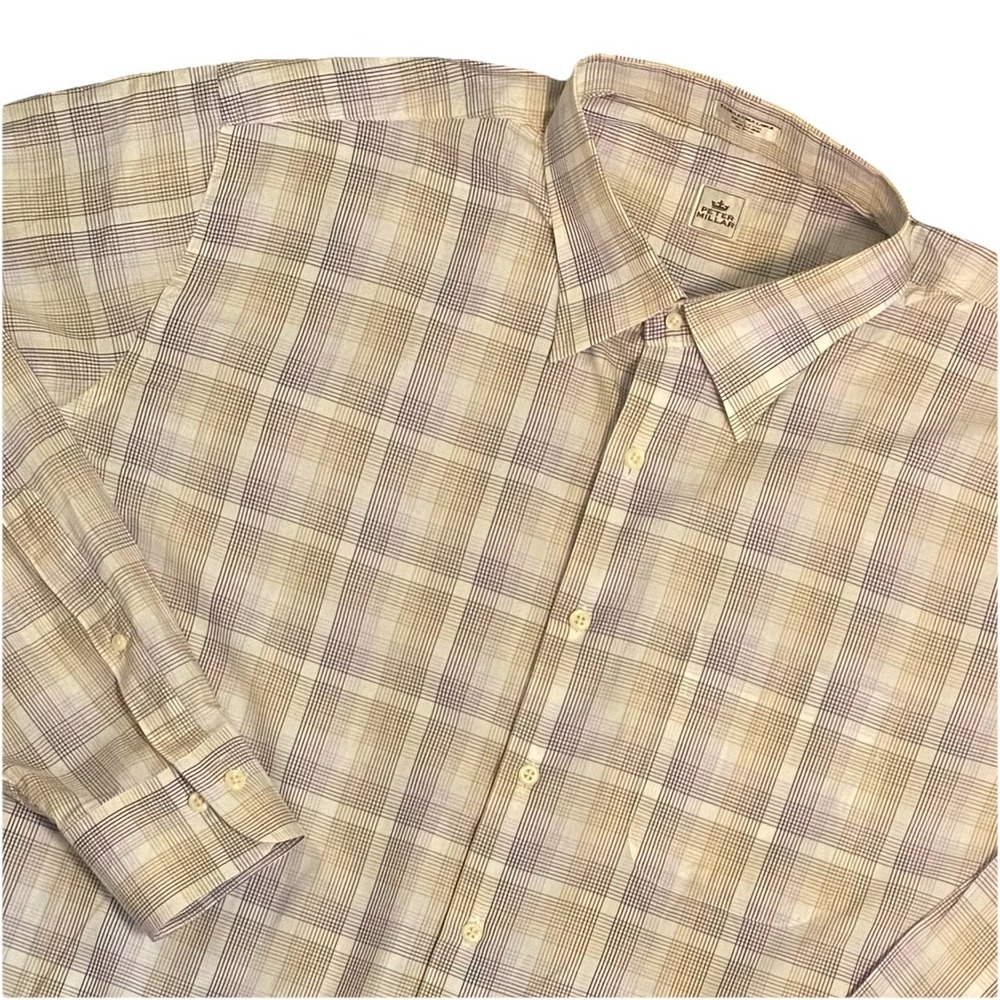 Peter Millar Men's XXL Shirt Multicolor Plaid Long Sleeve Cotton Button Down - Picture 1 of 9
